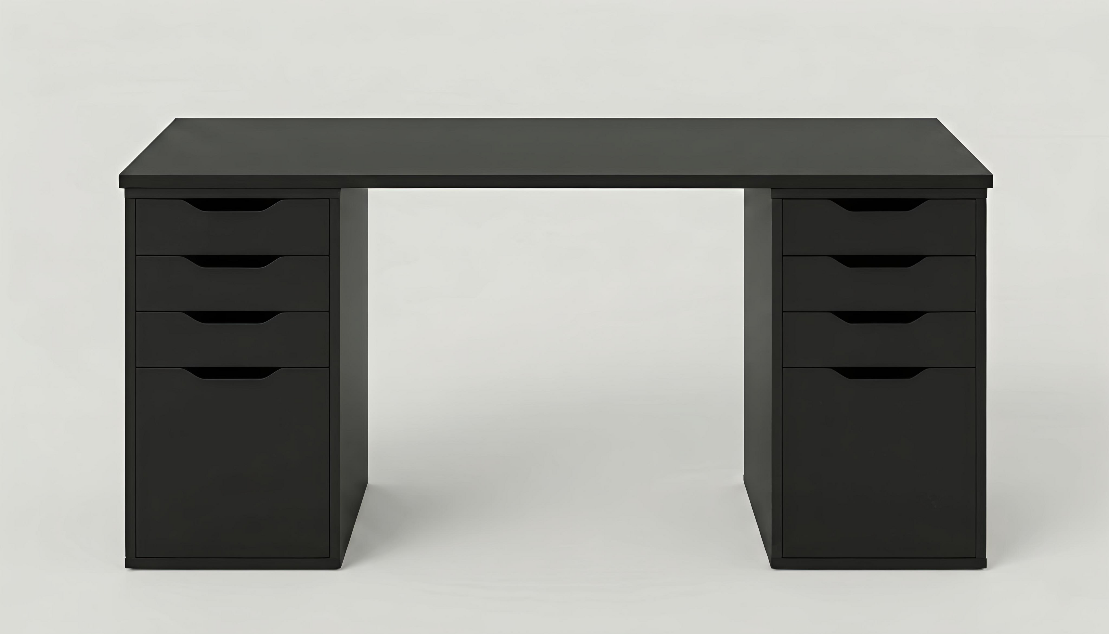 black desk with drawers 
