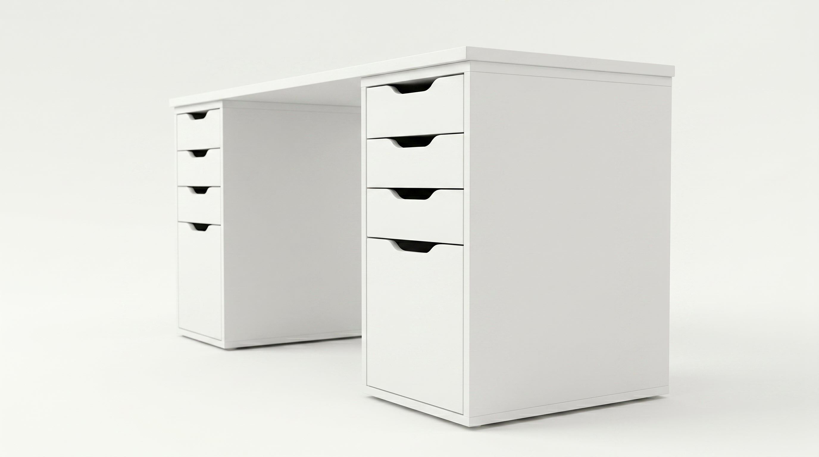 Skoon noir desk with drawers white color